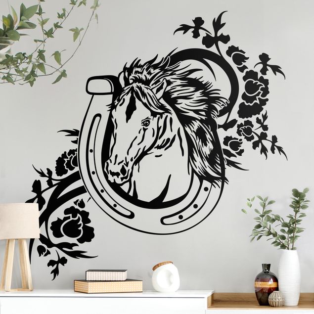 Wall sticker - Horse with horseshoe