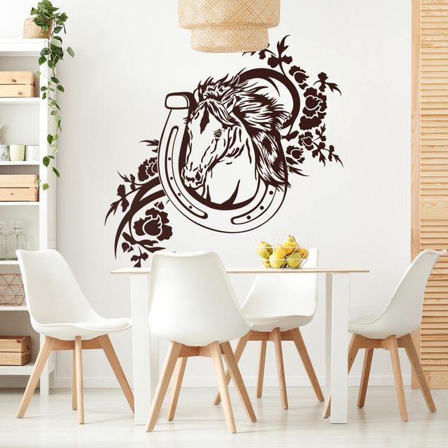 Animal print wall stickers Horse with horseshoe