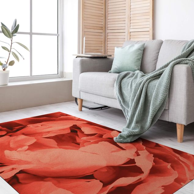 floral area rugs Peony Blossom Coral