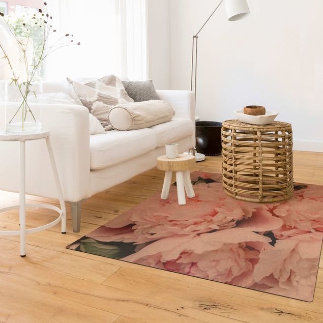 floral area rugs Peonies Light Pink
