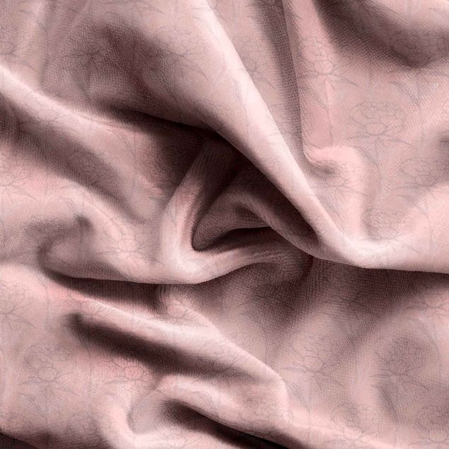 patterned drapes Peony Pattern - Pale Pink