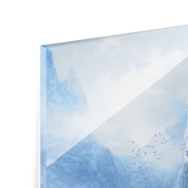 Glass print - Fantasy Castle In Snowy Landscape