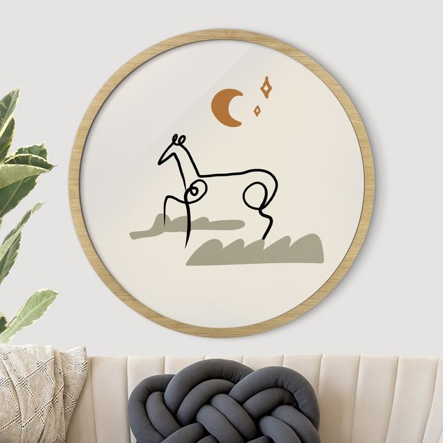 Framed prints round Picasso Interpretation - The Horse