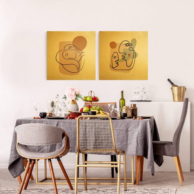 Print on canvas - Picasso Interpretation - Daydreaming And A Kiss On The Cheek