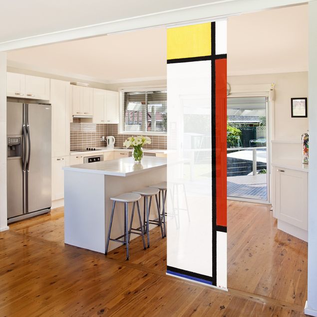 Sliding panel curtains set - Piet Mondrian - Composition I