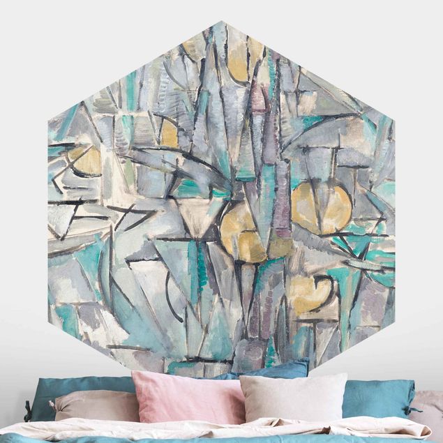 Hexagonal wallpapers Piet Mondrian - Composition X