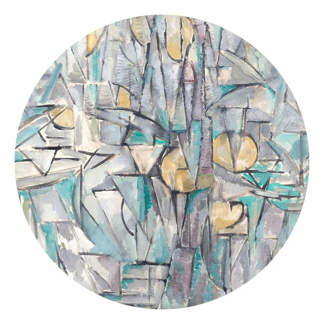 Self-adhesive round wallpaper - Piet Mondrian - Composition X