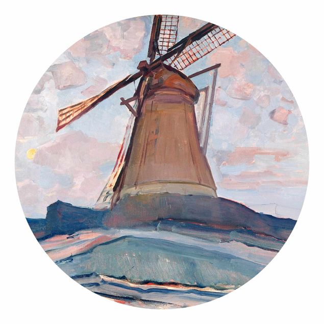 Self-adhesive round wallpaper - Piet Mondrian - Windmill