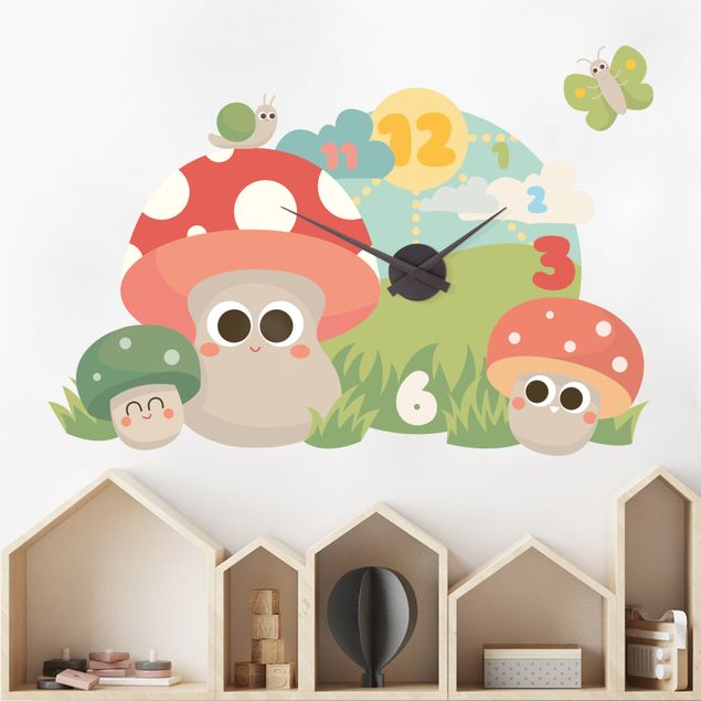 Wall art stickers Mushroom Clock