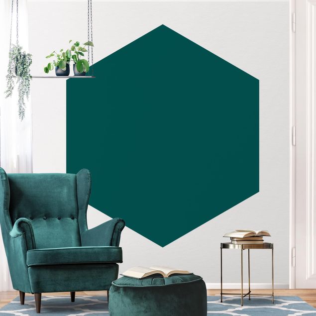Self-adhesive hexagonal pattern wallpaper - Pine Green