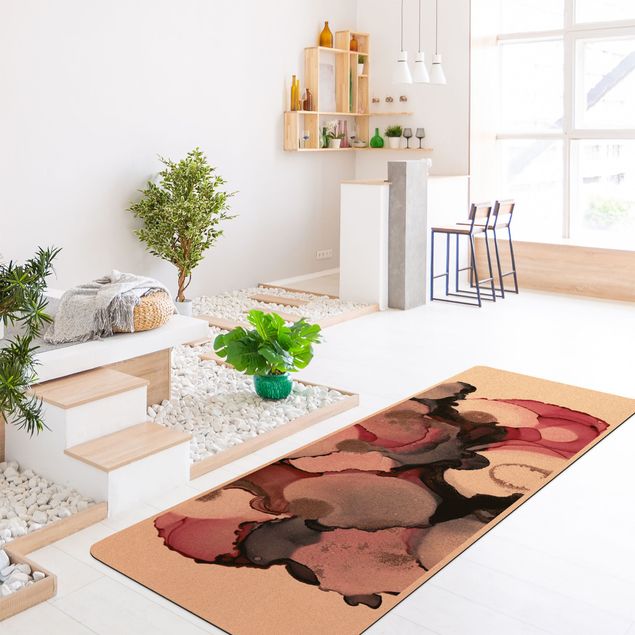 Large rugs Pink Beige Drops With Pink Gold