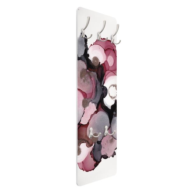 Coat rack modern - Pink Beige Drops With Pink Gold