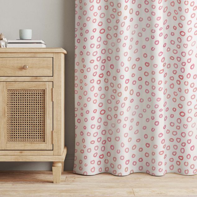 made to measure curtains Pink Watercolour Dots