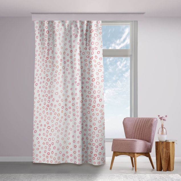 Modern Curtains Pink Watercolour Dots