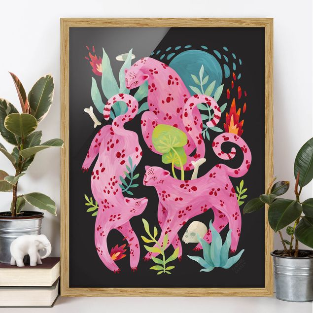 Framed poster - Pink Leopards