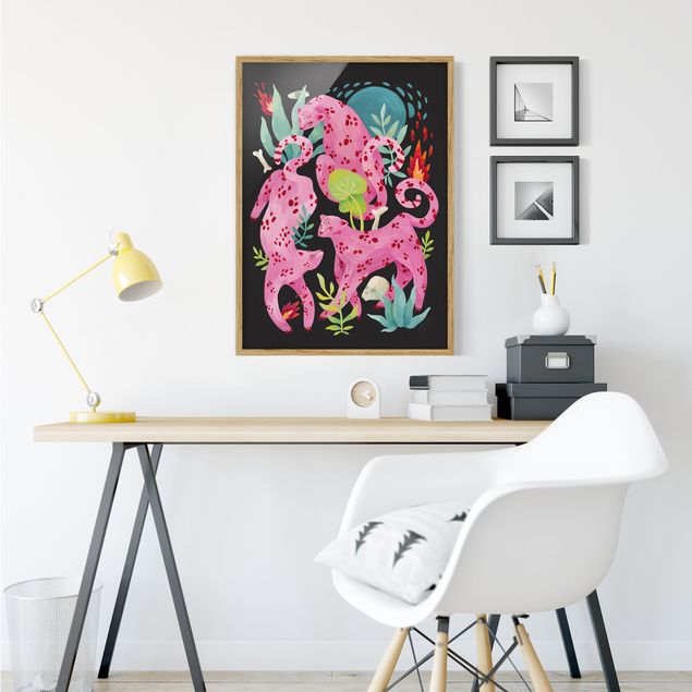Framed poster - Pink Leopards