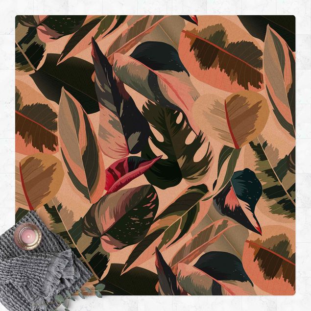 Modern rugs Pink Tropical Pattern XXL