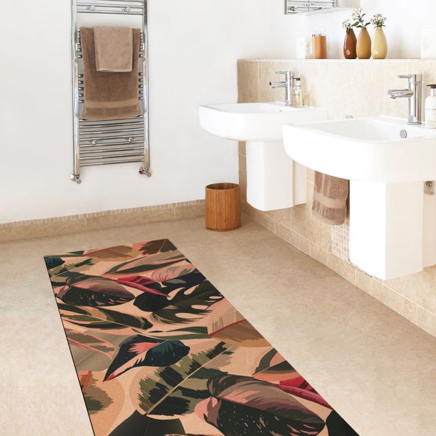 modern area rugs Pink Tropical Pattern XXL