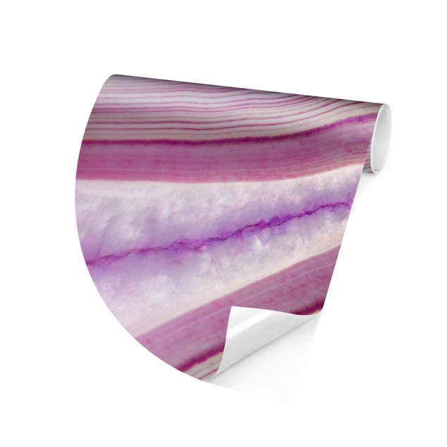 Self-adhesive round wallpaper - Pink Crystal Planet