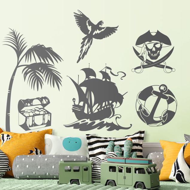 Wall sticker - Pirate Set with Treasure