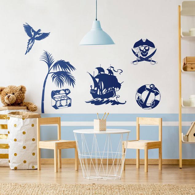 Wall sticker - Pirate Set with Treasure
