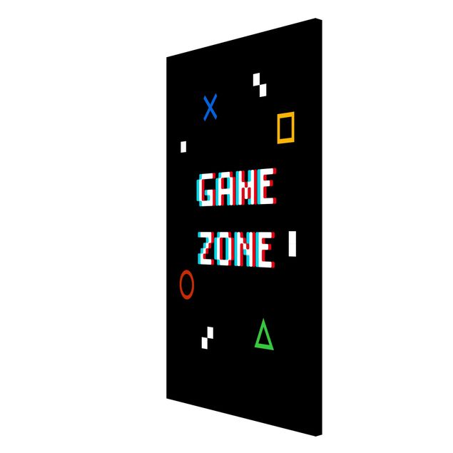 Magnetic memo board - Pixel Text Game Zone - Portrait format 3:4