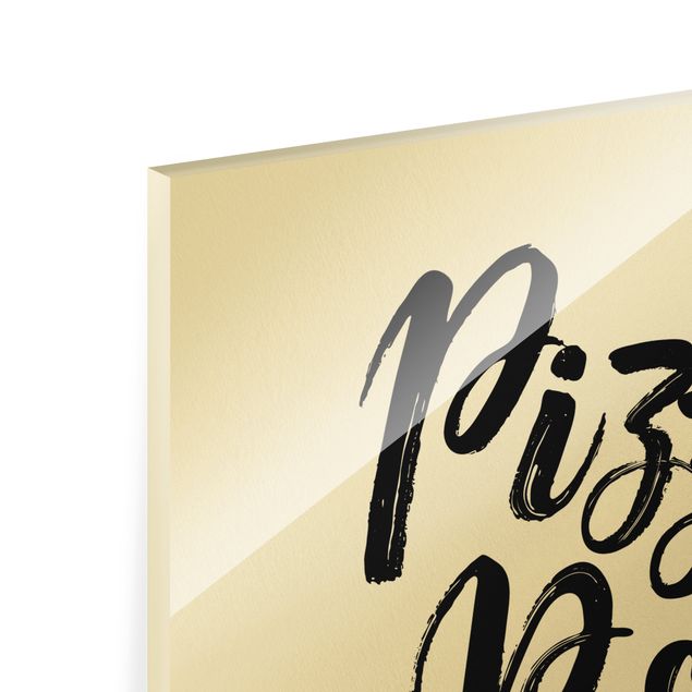 Glass print - Pizza Pasta And Vino - Portrait format