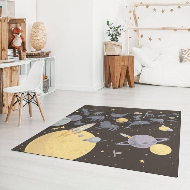 Zen rugs Planets With Zodiac And Rockets