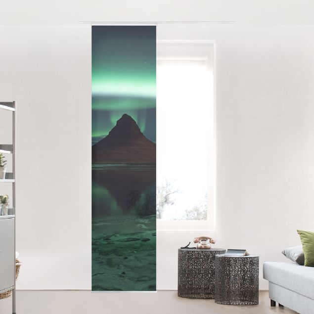 Sliding panel curtains set - Northern Lights In Iceland