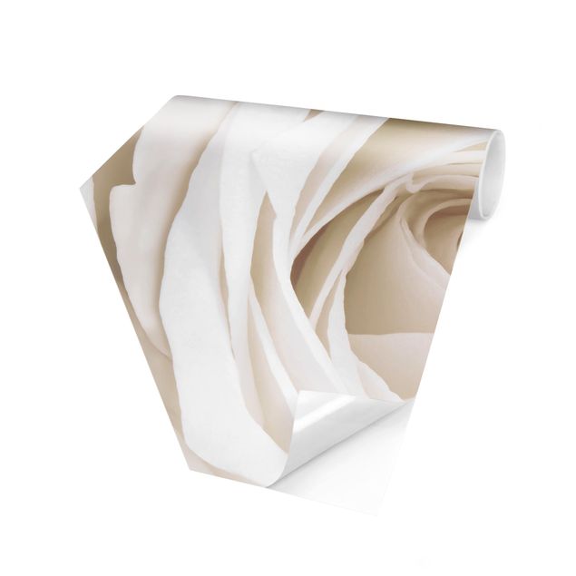 Self-adhesive hexagonal pattern wallpaper - Pretty White Rose