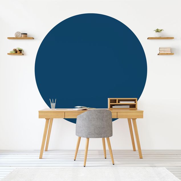 Self-adhesive round wallpaper - Prussian Blue