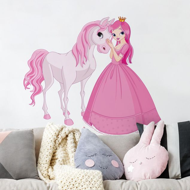 Autocolantes de parede cavalos Princess And Her Horse