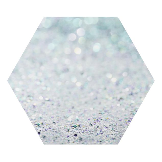 Alu-Dibond hexagon - Princess Glitter Landscape In Mint Colour