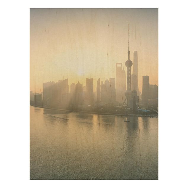 Wood print - Pudong At Dawn