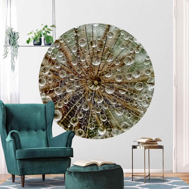 Self-adhesive round wallpaper - Dandelion In Autumn