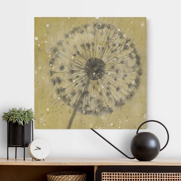 Natural canvas print - Dandelion In Snow - Square 1:1