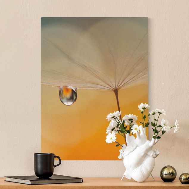 Natural canvas print - Dandelion In Orange - Portrait format 3:4