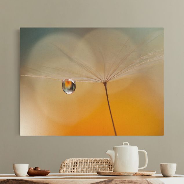 Natural canvas print - Dandelion In Orange - Landscape format 4:3