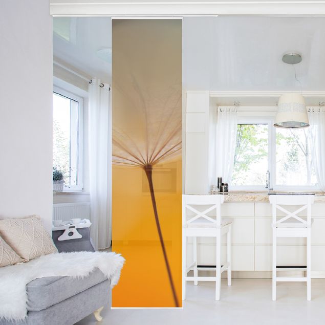 Sliding panel curtains set - Dandelion In Orange