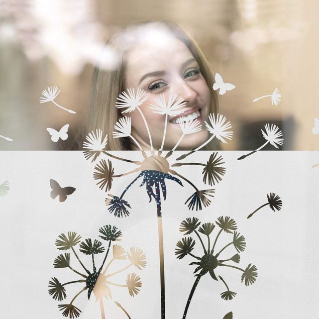 Window film - Pustenlumen with butterflies border