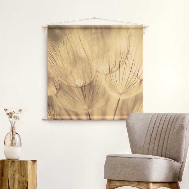 flower tapestry Dandelions Close-Up In Cozy Sepia Tones