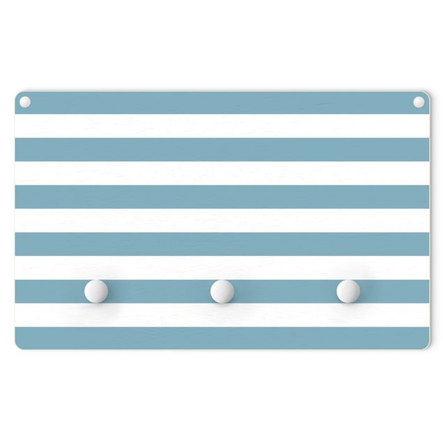 Coat rack for children - Horizontal Stripes Blue White