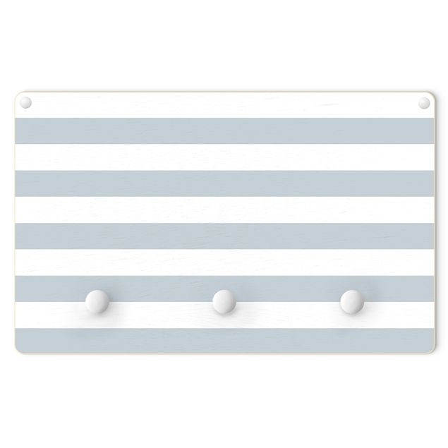 Coat rack for children - Horizontal Stripes Grey White