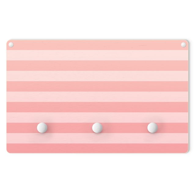 Coat rack for children - Horizontal Stripes Pink