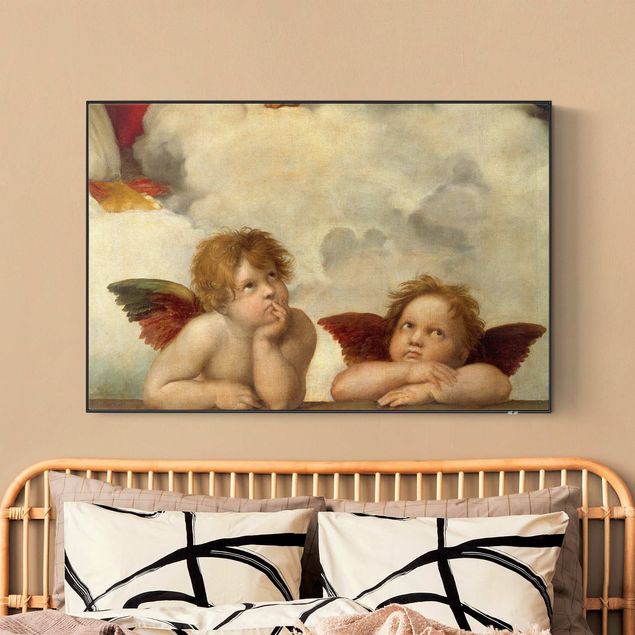 Print with acoustic tension frame system - Rafael - The Two Cherubs