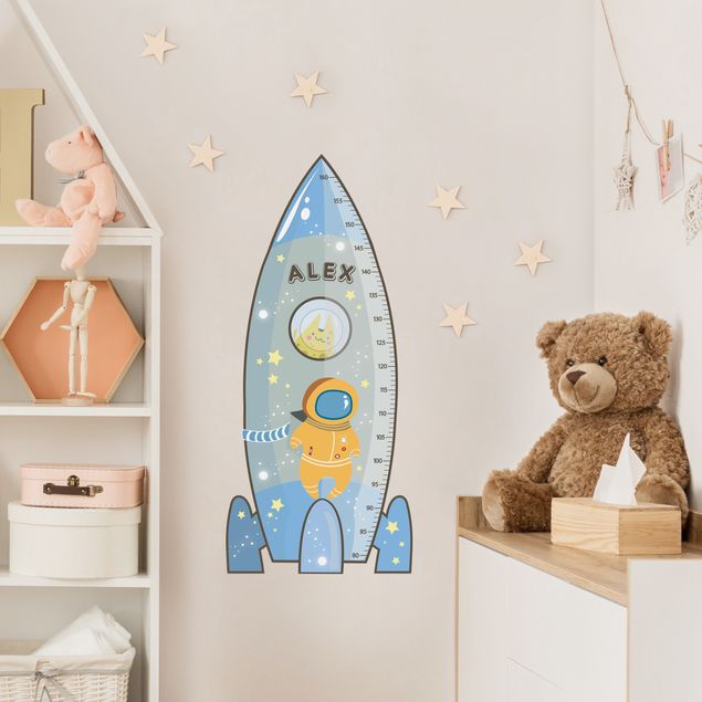 Wall stickers Rocket blue with custom name
