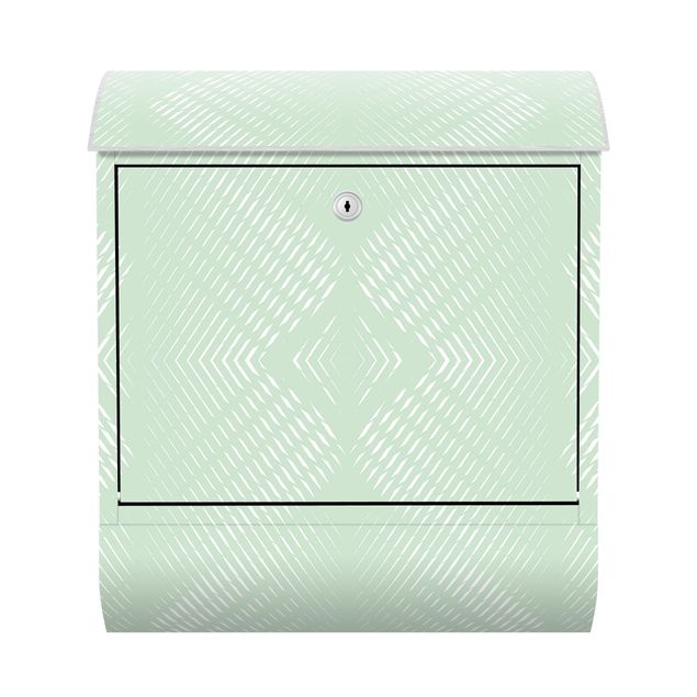 Letterbox - Rhombic Pattern With Stripes In Mint Colour
