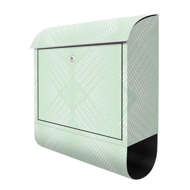 Letterbox - Rhombic Pattern With Stripes In Mint Colour
