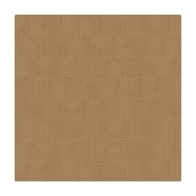 Cork mat - Rainbow Pattern In Grey - Square 1:1