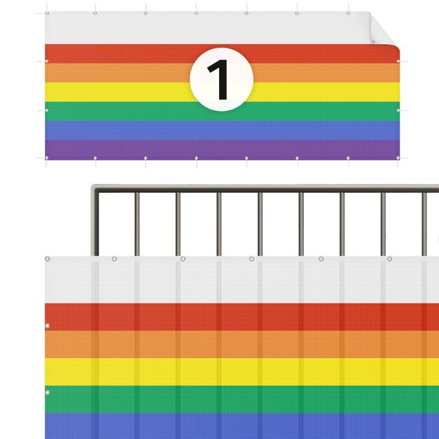 Privacy screen mat Rainbow Stripes